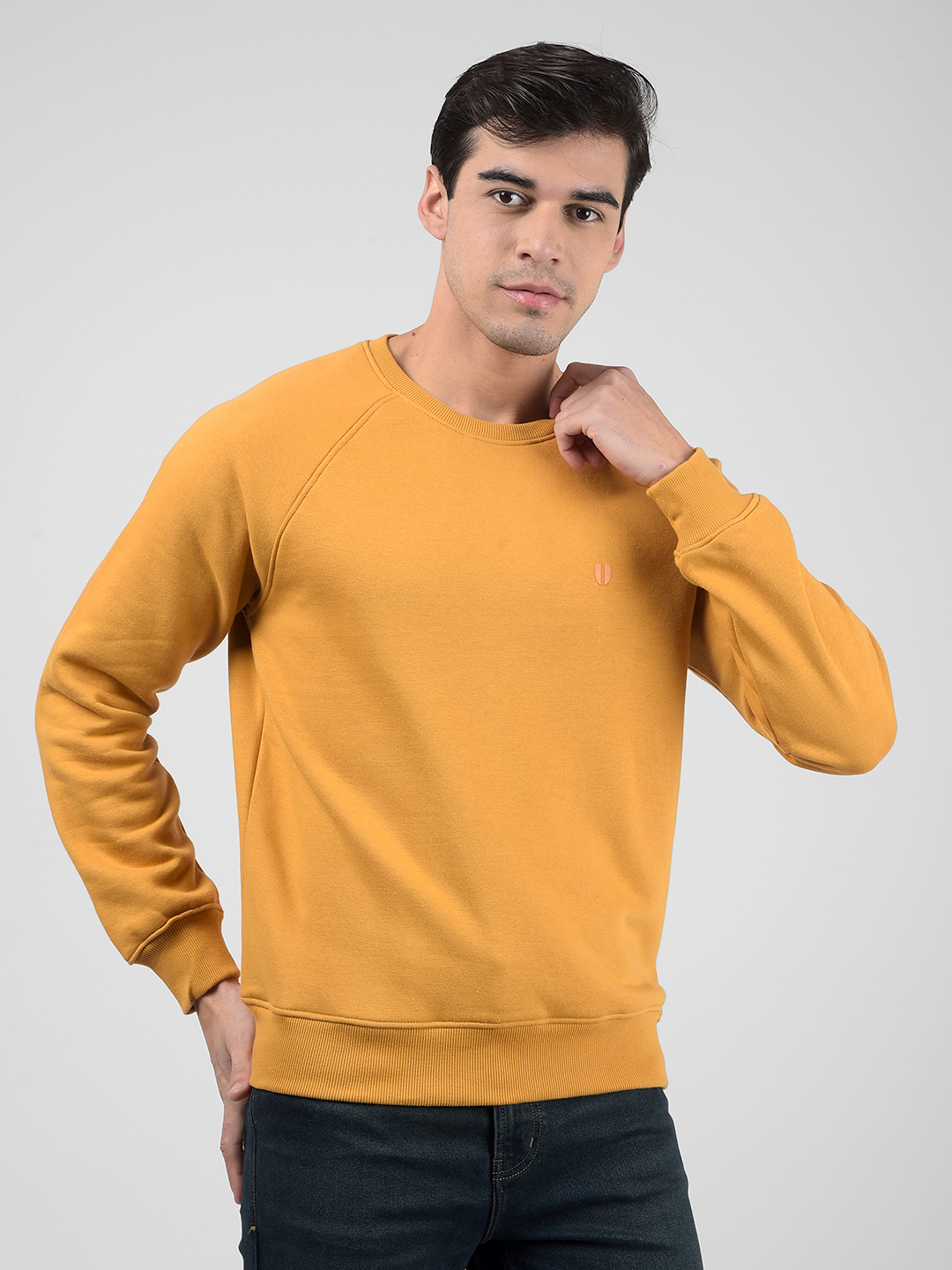 Numero Uno Men Ochre Crew Neck Sweatshirts